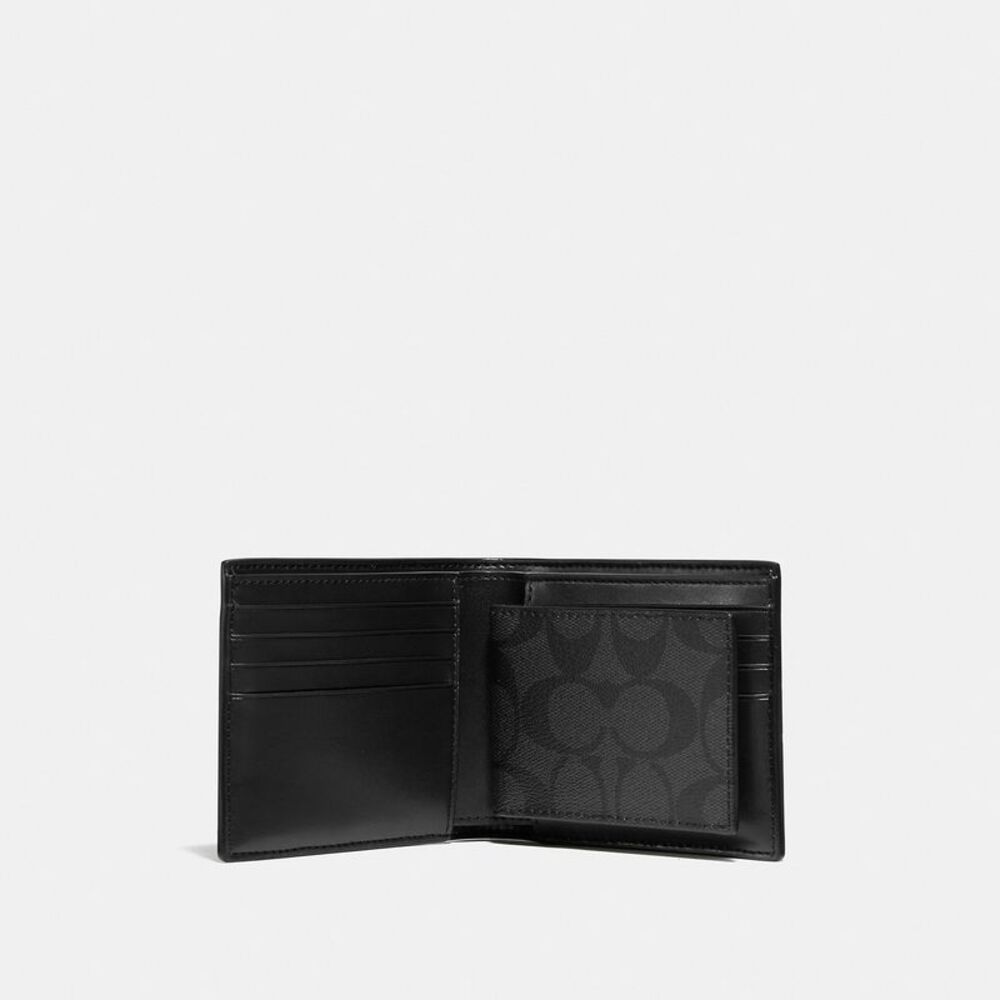 NWT Coach Outlet 3 In 1 Wallet In Signature Canvas  Varsity Stripe - Picture 2 of 3